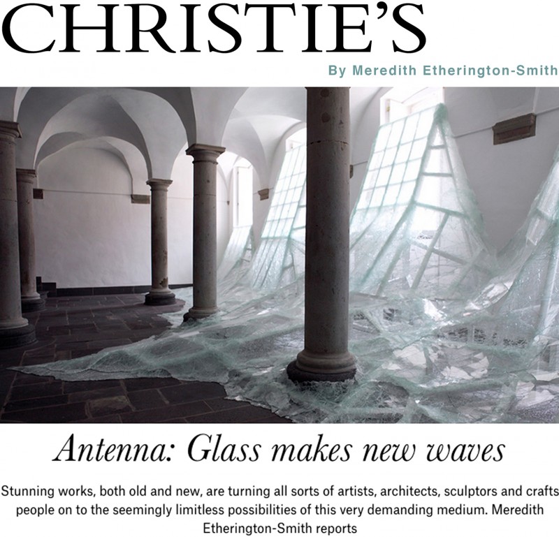 Published the 17 March 2015, "Antenna : Glass makes new waves" by Meredith Etherington-Smith,  Christie's the Art People
